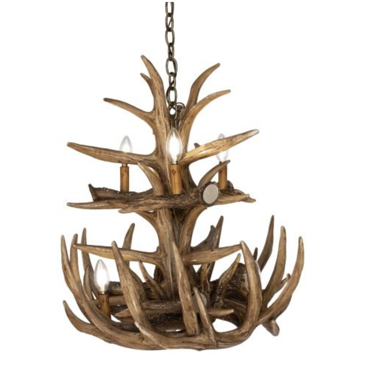 Onalaska Faux Deer Antler Chandelier 24"W 25"T