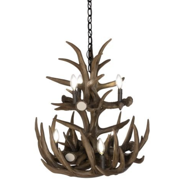 Onalaska Faux Deer Antler Chandelier 24"W 25"T
