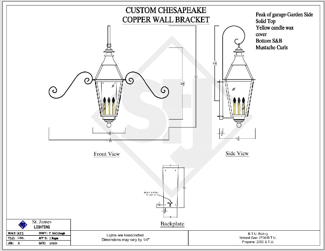 Line Drawing St. James Chesapeake Lantern