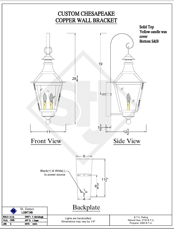 Line Drawing St. James Chesapeake Lantern