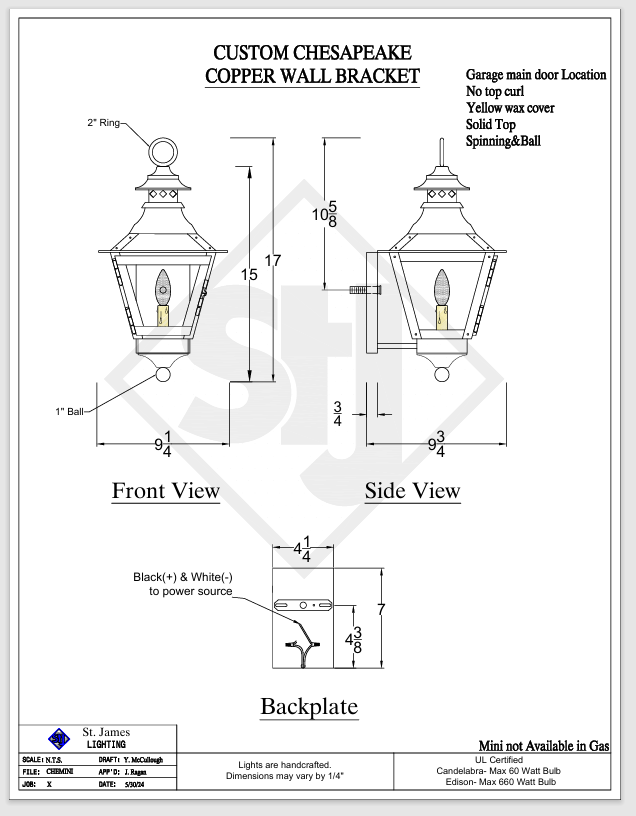 Line Drawing St. James Chesapeake Lantern