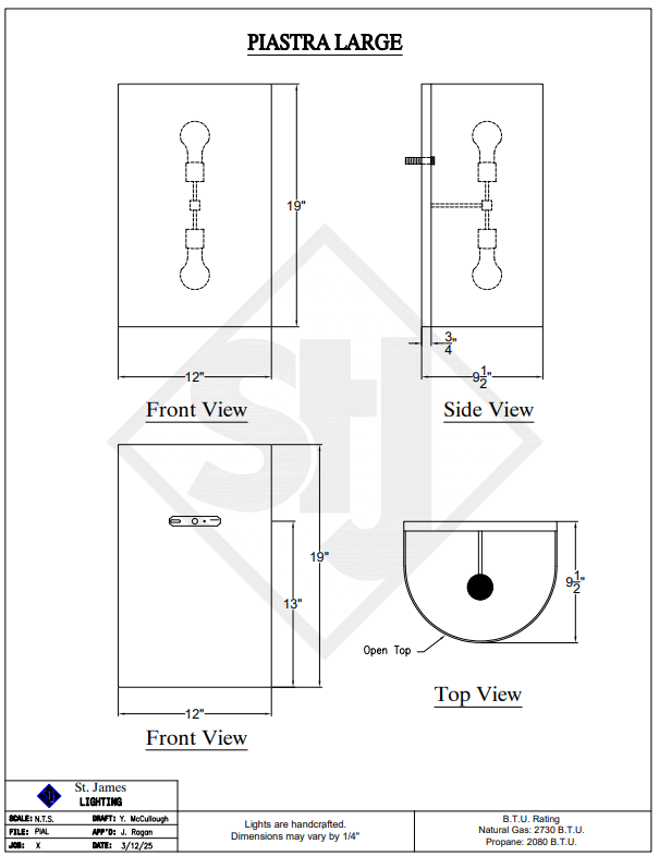 St. James Piastra Copper Lantern Wall Sconce