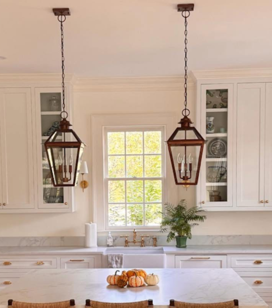 St. James Magnolia Copper Lantern Pendant Light