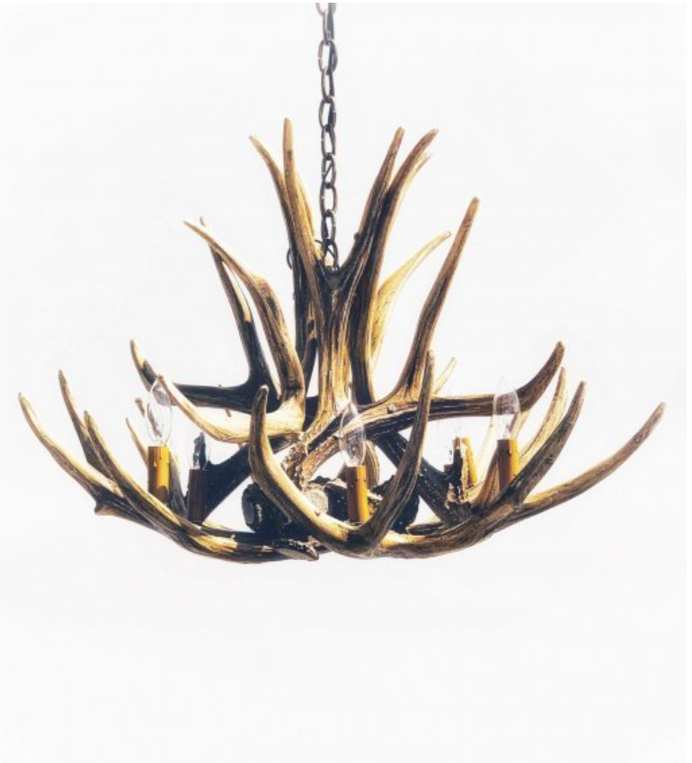 Boise Faux Deer Antler Chandelier, 36"W x 21"T