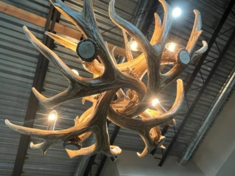 Boise Faux Deer Antler Chandelier, 36"W x 21"T