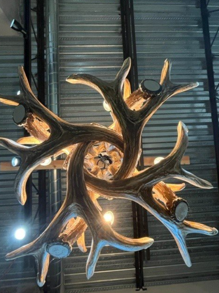 Boise Faux Deer Antler Chandelier, 36"W x 21"T