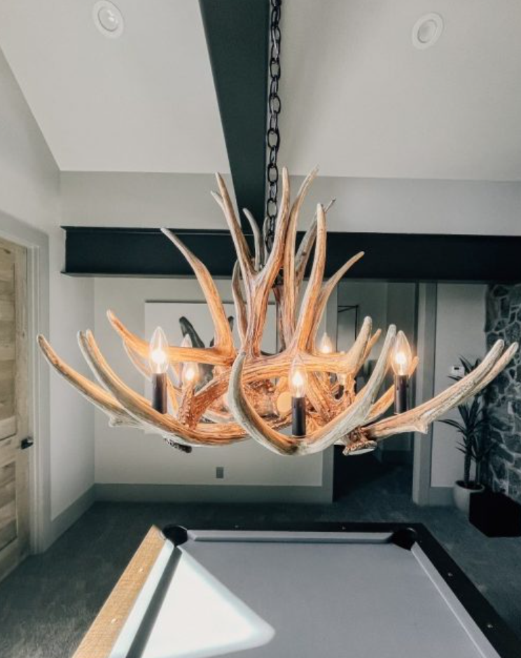 Boise Faux Deer Antler Chandelier, 36"W x 21"T