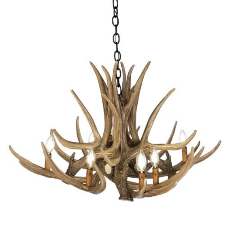 Boise Faux Deer Antler Chandelier, 36"W x 21"T