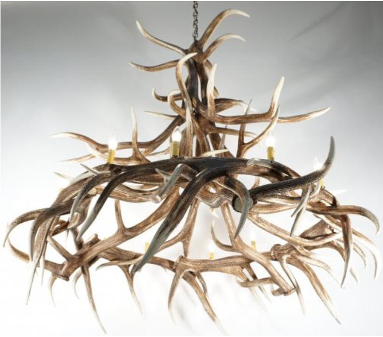 Big Creek Faux Elk Antler Chandelier, 60"W x 60"T