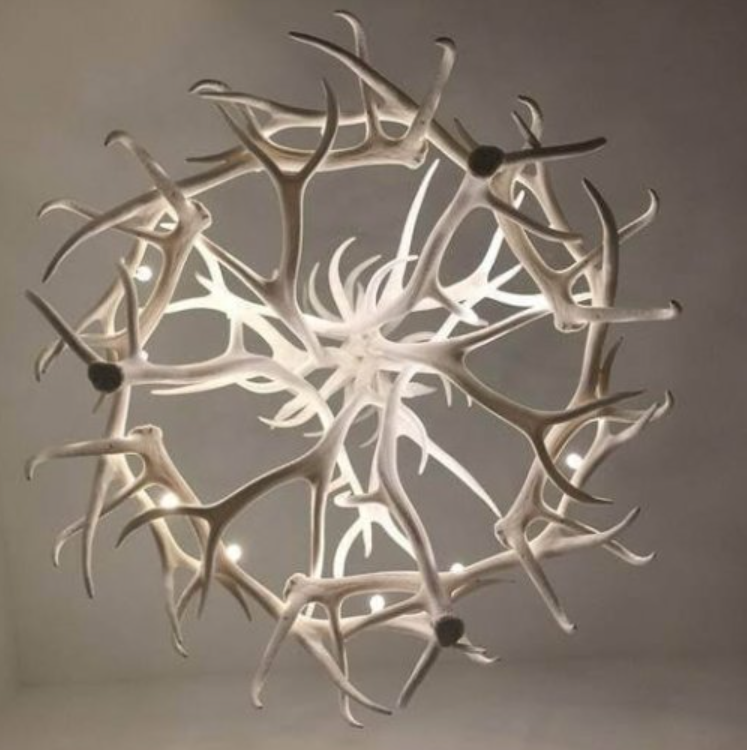 Big Creek Faux Elk Antler Chandelier, 60"W x 60"T