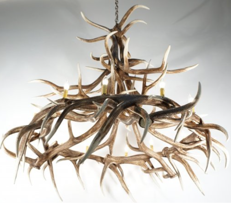 Big Creek Faux Elk Antler Chandelier, 60"W x 60"T