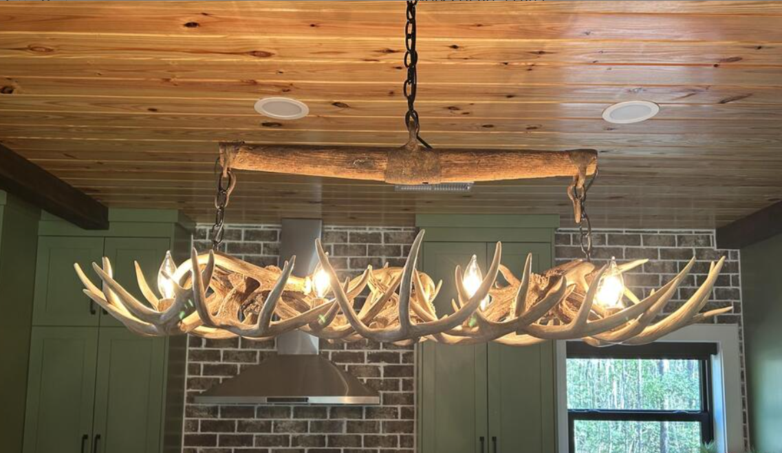 Wild Wild West Deer Antler Ox Yoke Chandelier