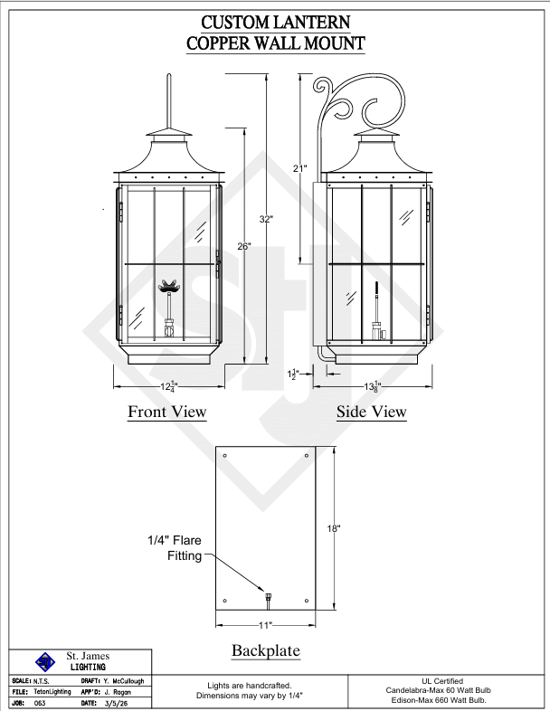 The Taos Copper Lantern Pendant Light Custom Design