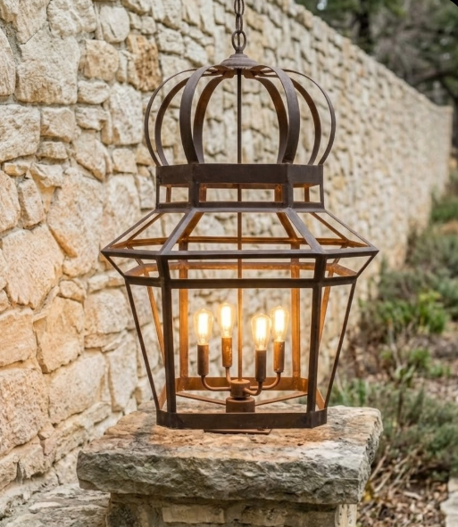 The Mizner Copper Chandelier Pendant Light Custom Design