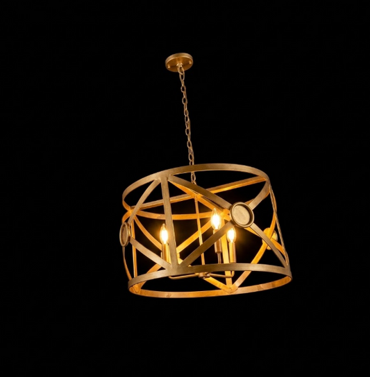 St. James X Drum Copper Chandelier Kitchen Island Pendant Lights