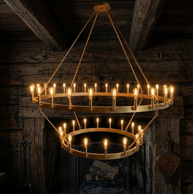 Sullivan 2-Tier Steel Chandelier | 28-56 Lights Custom