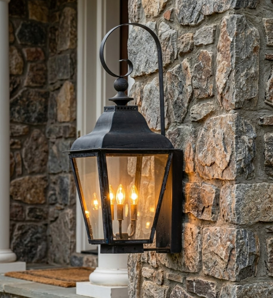 St. James Brunswick Copper Lantern With Top Curl