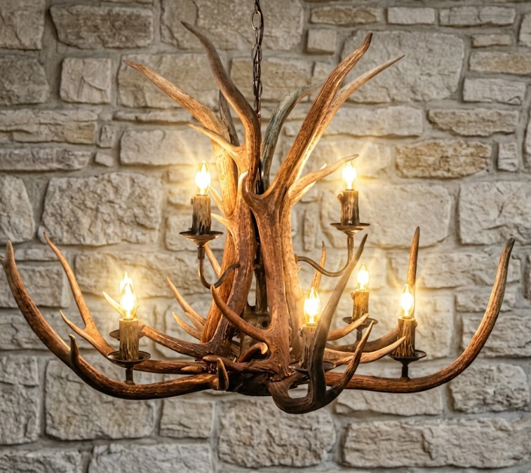 Rogue River Elk Antler Chandelier 10 Lights