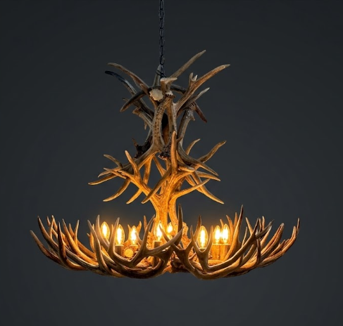 Pikes Peak Real Deer Antler Chandelier 36"T 34"W, 8 - 12 Lights