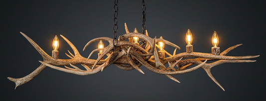 The Whiskey River Elk & Deer Antler Chandelier