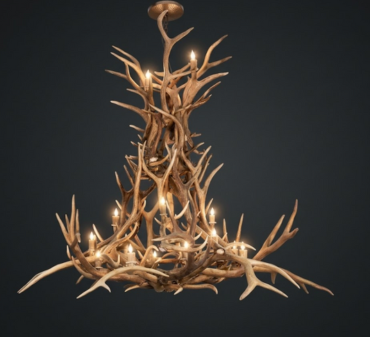 Bellagio Elk Deer Antler Chandelier 20 Lights