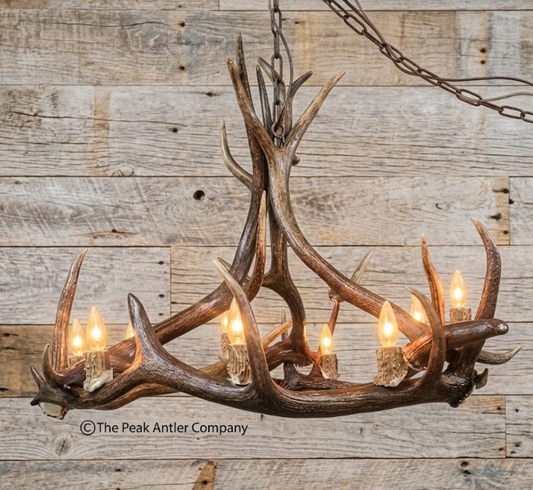 Oxbow Elk Antler Chandelier, Triangular, 3 Lights