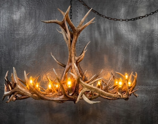The Mt. Jefferson Elk & Mule Deer Antler Chandelier