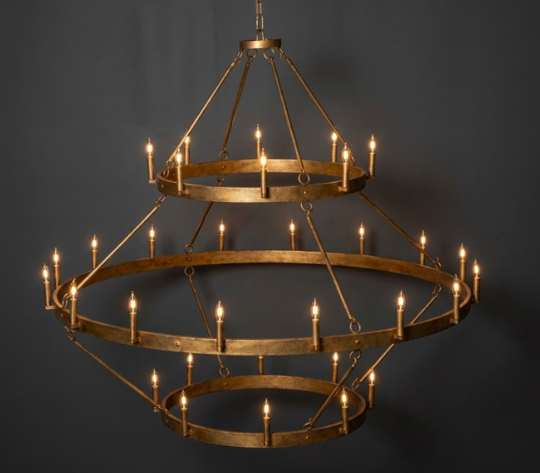 chandelier シェルフ Coral Chandelier by Karyl Pierce Paxton – 3 Tier Gold Leaf – Lucas
