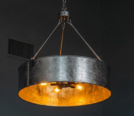 The Half Moon Bay Copper Drum Chandelier Pendant Light Custom Design