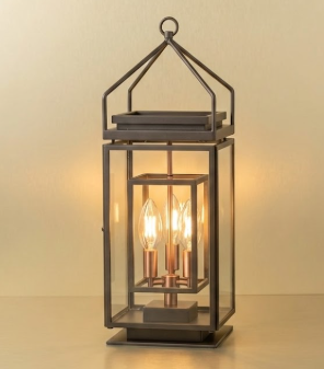 Decorative foyer entryway kitchen island pendant light with glass panels on a beige background