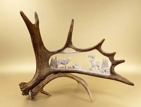 antler carving