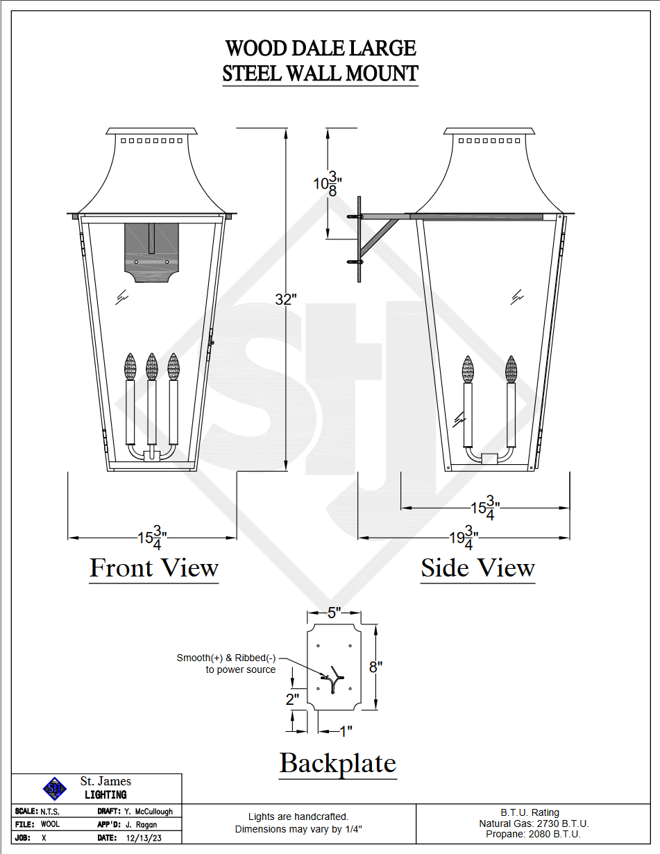 St. James Wood Dale Copper Lantern With Top Curl