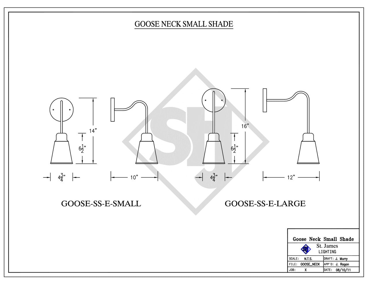 St. James Goose Neck Copper Light