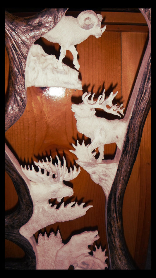 Idaho Big 4 Antler Carving w/ Eagle Head