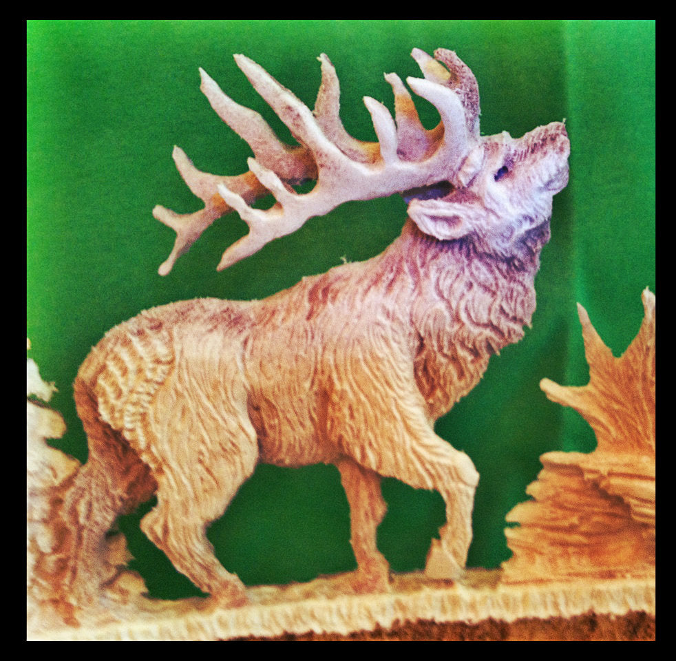 The Wapiti Family Moose Antler Carving