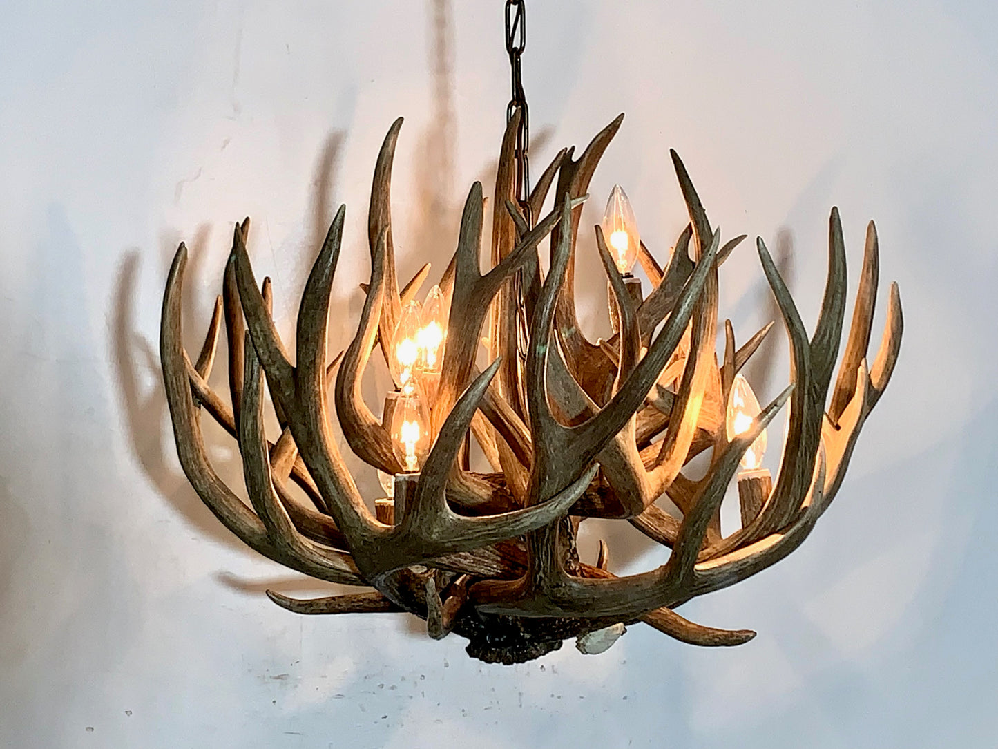 Badlands Real Deer Antler Chandelier 30"W, 18"T