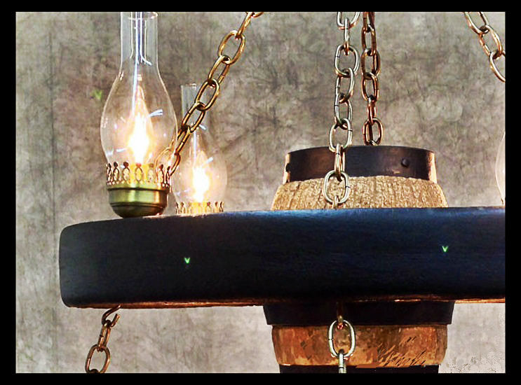 Move 'Em Out! Wagon Wheel Rustic Chandelier, 30"W x 12"T