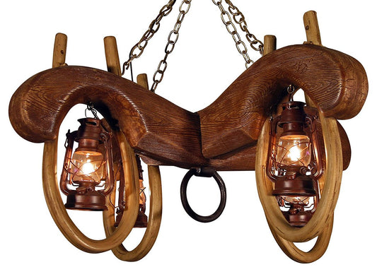 Ox Yoke Rustic Kitchen Island Ceiling Light Fixture