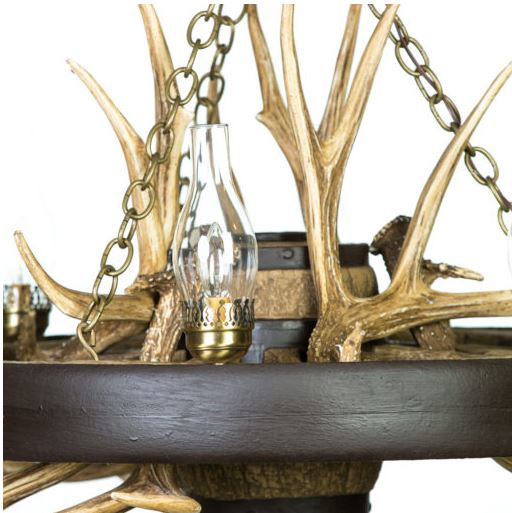 Old West Wagon Wheel Rustic Chandelier, 41"W x 23"T