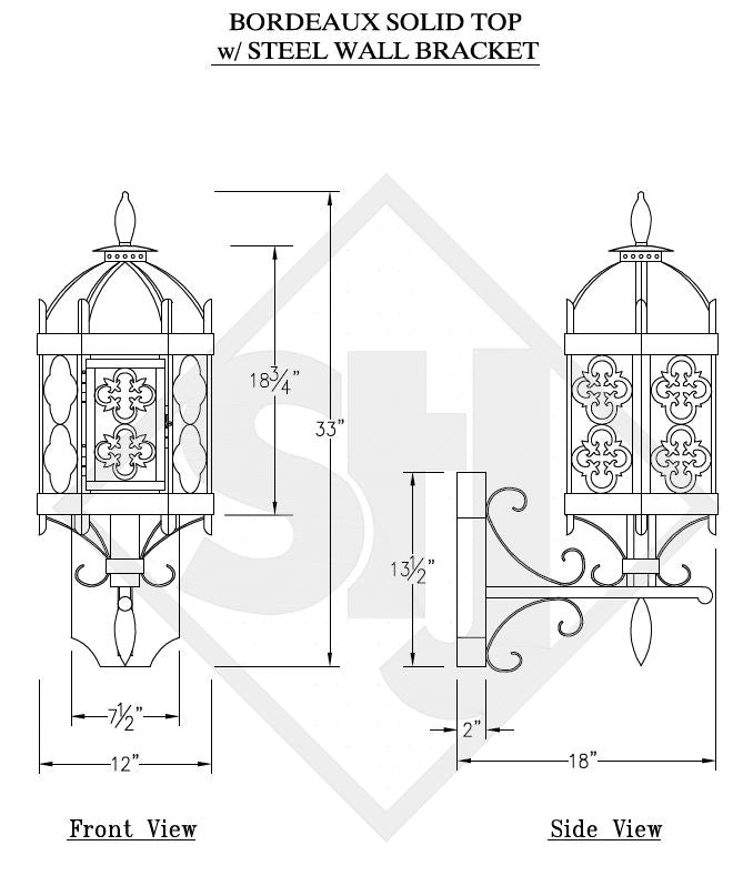 St. James Bordeaux Copper Lantern Custom Design