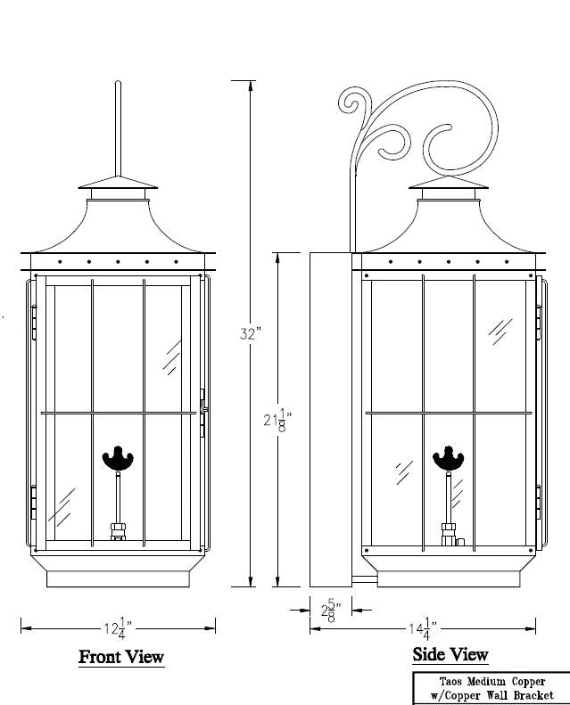 St. James Taos Copper Lantern Custom Design