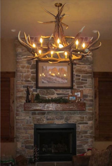 Ghost Mountain Faux Elk Antler Chandelier, 55"W x 32"T