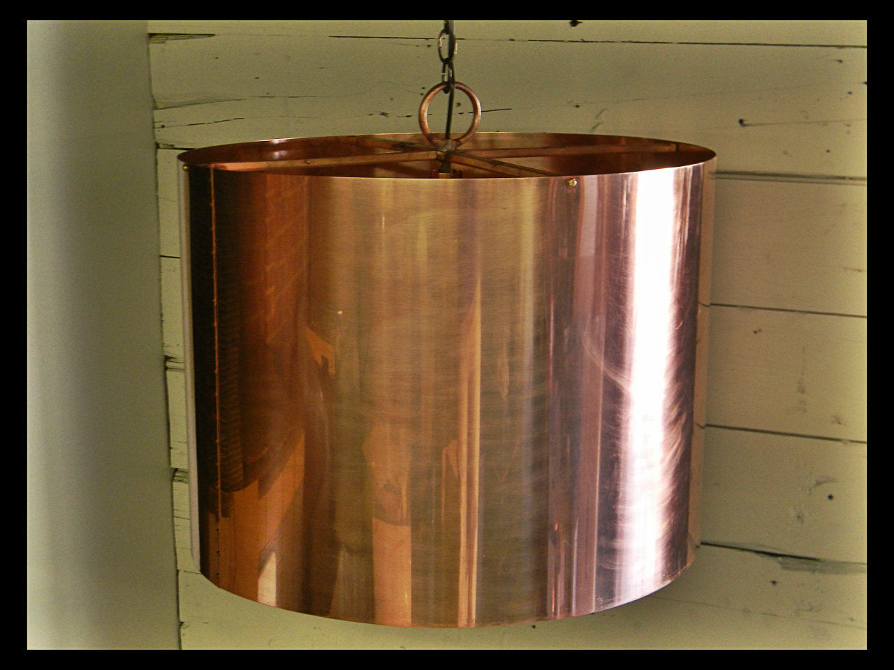 St. James Round Copper Drum Kitchen Island Pendant Light
