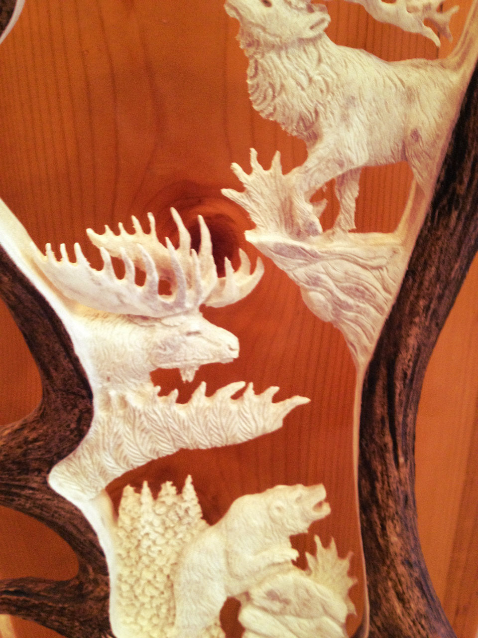 Idaho Big 4 Antler Carving w/ Eagle Head