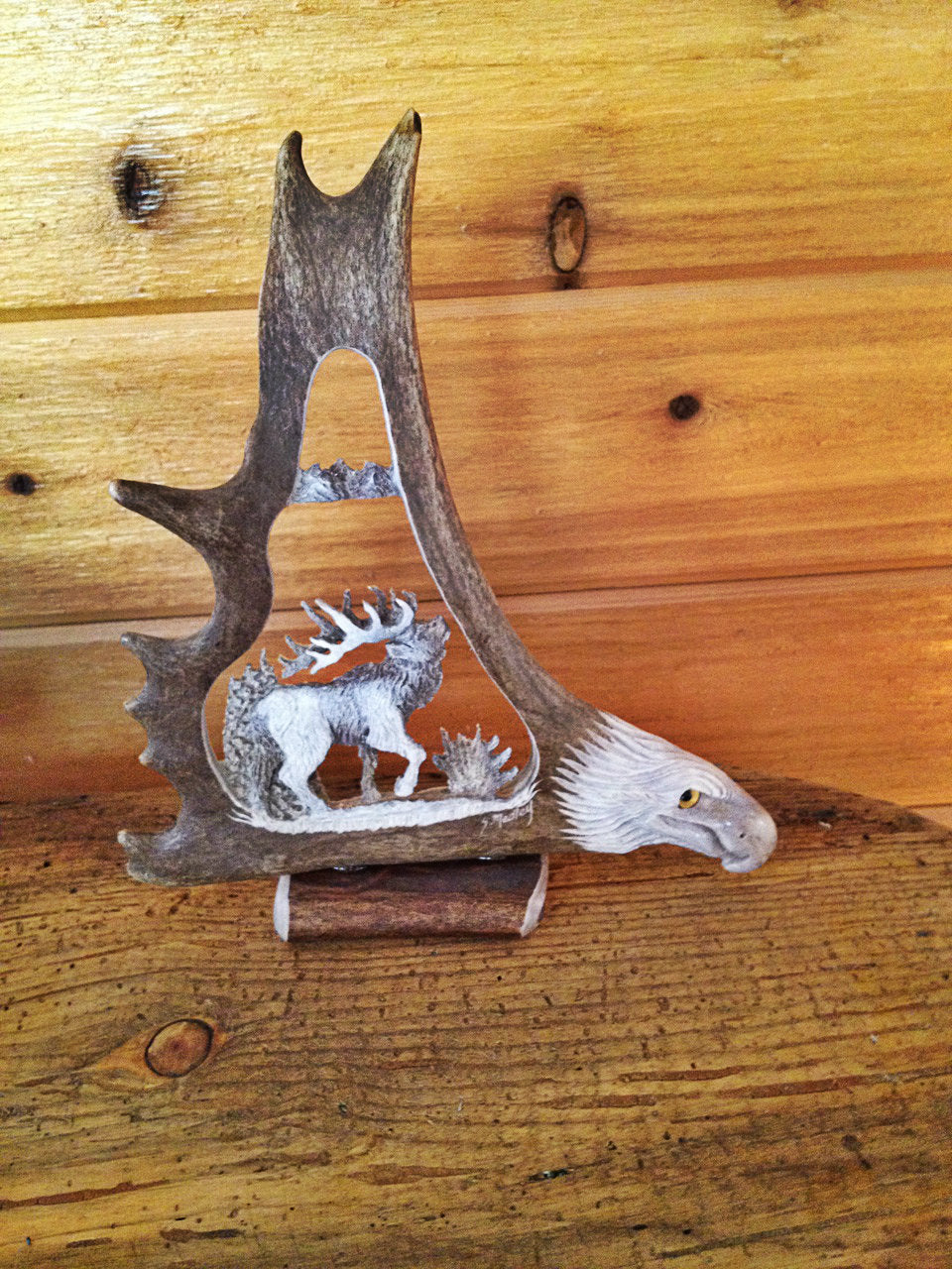 Wild Elk Antler Carving