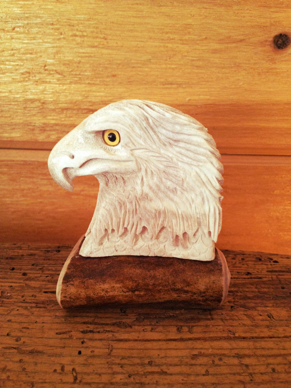 Eagle Head Antler Carving