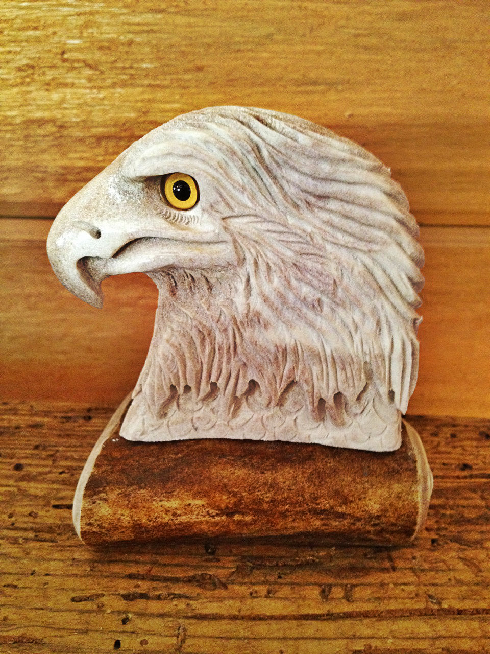 Eagle Head Antler Carving