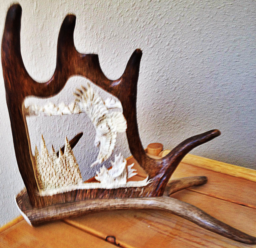 Banking Eagle Antler Carving