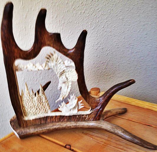 Banking Eagle Antler Carving