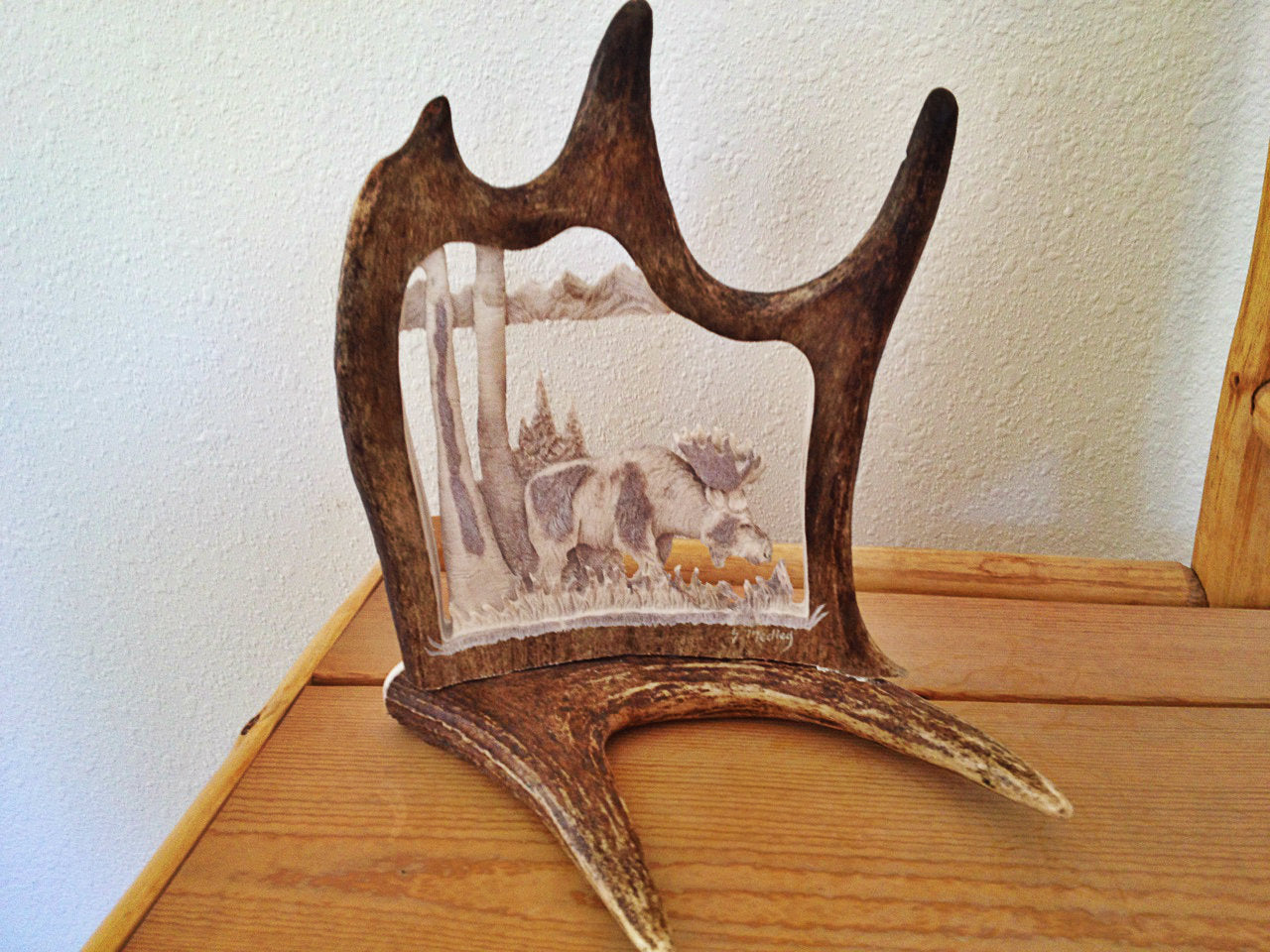 Bull Moose Antler Carving